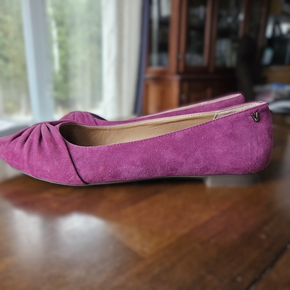 ($10 IN BUNDLE) Vionic Gramercy Purple Suede Knot Detail Ballet Flat NWOT - Picture 2 of 8